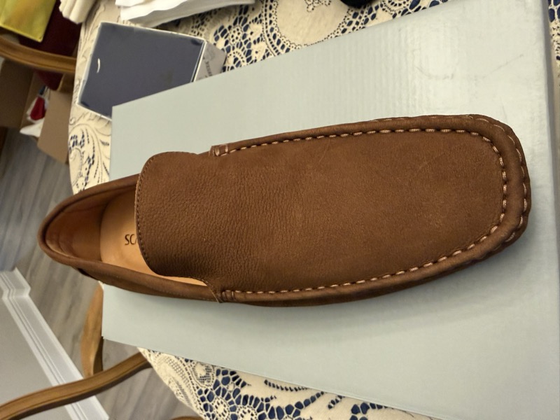 Brown leather moccasin
