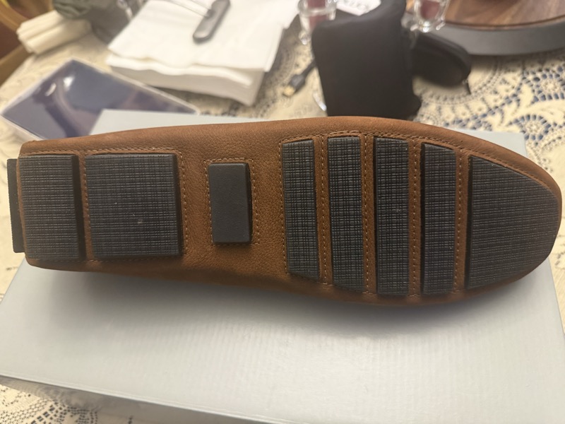 Hand-stitched leather sole detail